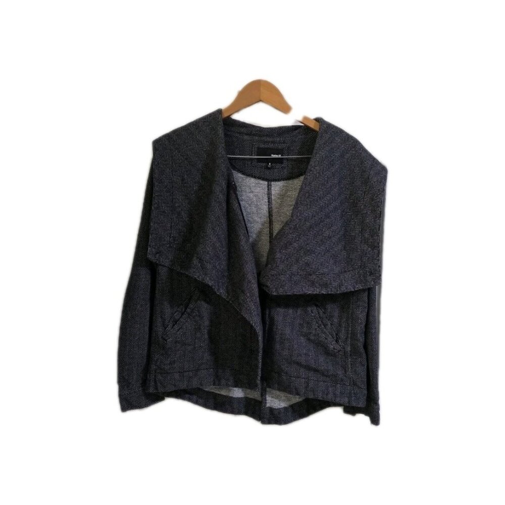 Hurley Jacket Hooded Chevron Knit Full Zip Charcoal Gray Size Small